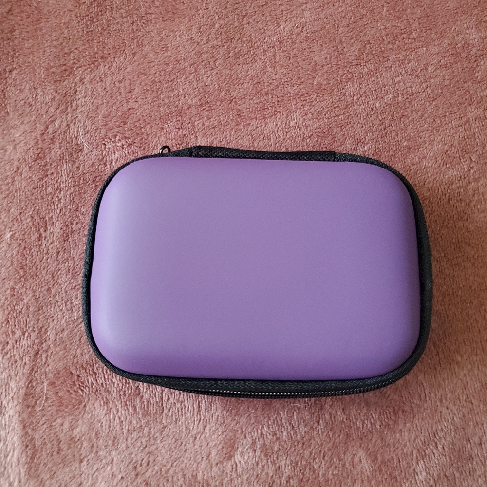 1pc purple Color Zipper Closure Cable Organizer Bag With Key & Coin Storage